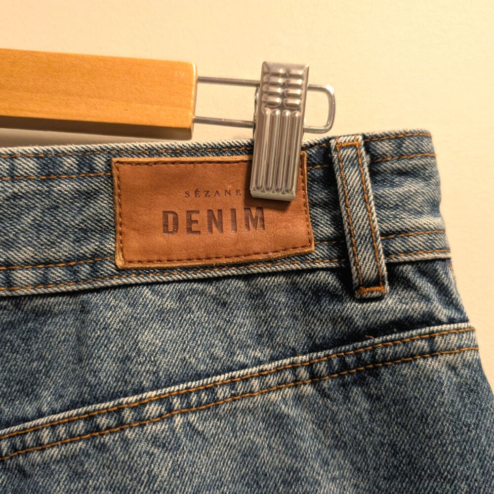 SEZANE Le Crop Wide Leg Ankle Length Jeans Denim Blue, size FR 40/US 8, EUC - Picture 5 of 12